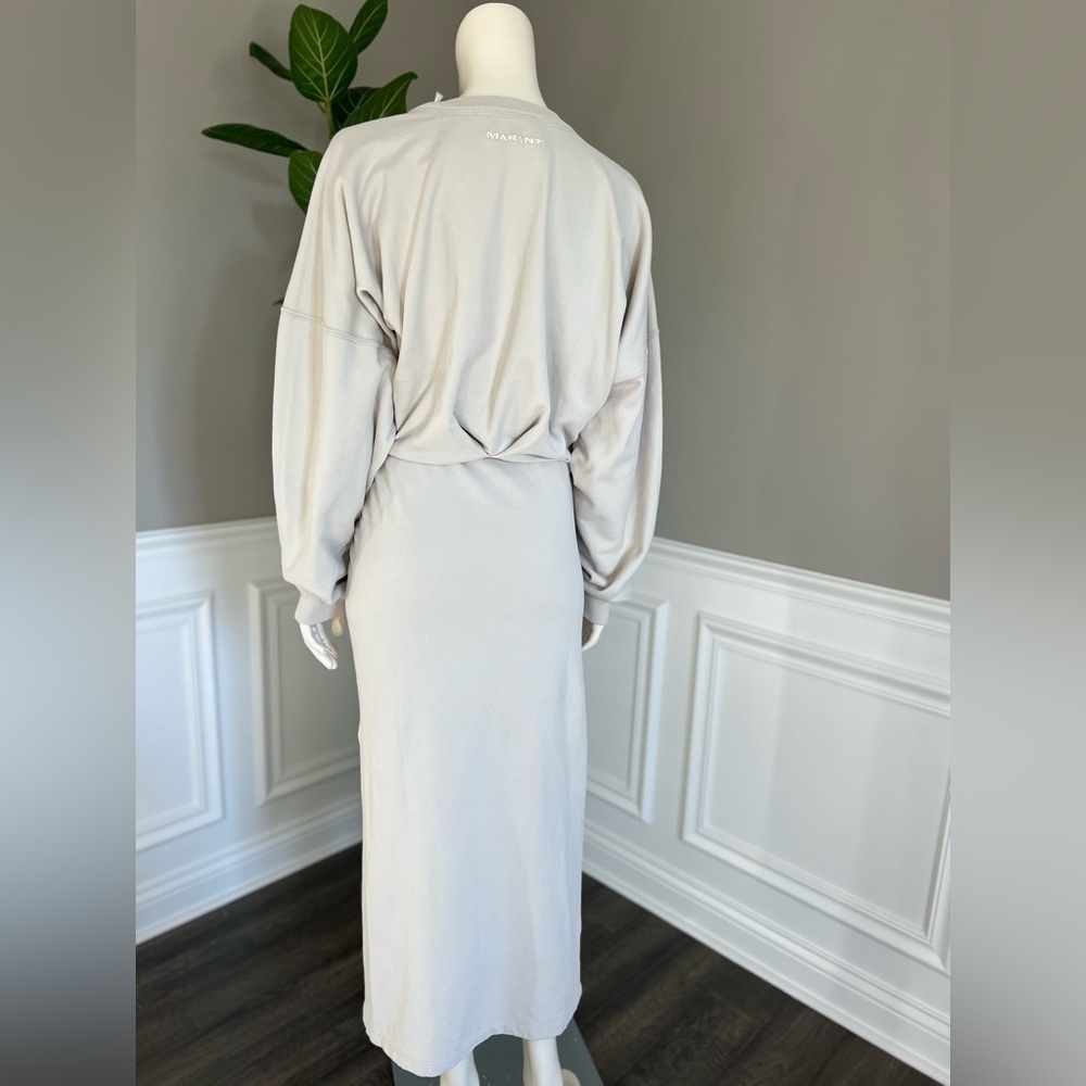 MARANT ÉTOILE Mafalda Salomon Long Sleeve Cotton Fleece Midi Dress 38 NWT 550$ - Picture 10 of 14
